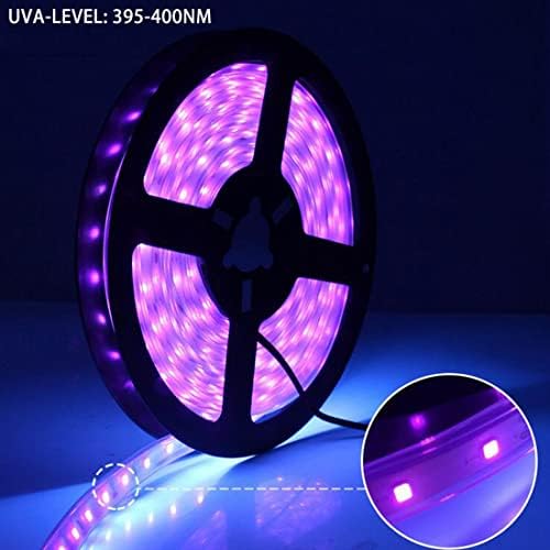 KAPATA LED Black Light Strip Kit, 12V Flexible UV Blacklight acessórios 395-400nm Glow in the Dark for Glow Party,