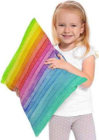 Moslion Rainbow Pillow Capa de verão Rainbow Stripes linho de algodão Decorativo Caso de travesseiro de
