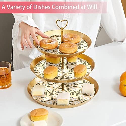 3 Placa de fruta de cupcake de 3 camadas de sobremesa Plástico para servir suporte de exibição para casamento