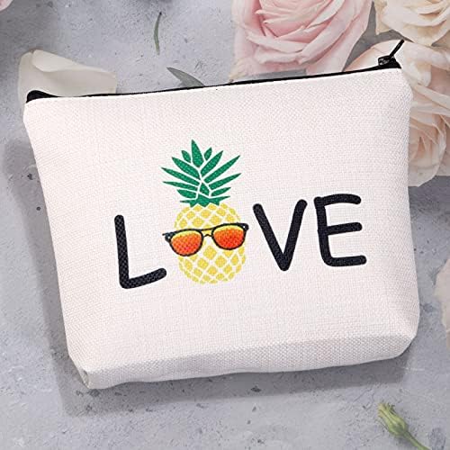 MBMSO Bolsa de maquiagem de abacaxi I Love Pineapple Cosmetics Pouch Gre presentes de abacaxi engraçado