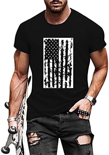 UBST Soldier Short Slave T-shirts for Mens, 4 de julho Retro American Bandle Tir camiseta verão músculo slim