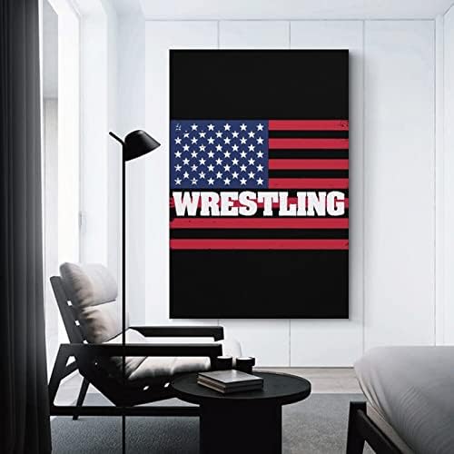 Wrestling USA Flag Pintura Impresso Arte da parede Arte moderna Picture vertical pendurada para