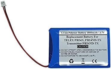 Bateria de substituição de 3,7V 1800mAh para telex pb24n, pb24nd-tx, transmissor pb24nd-tx, gpb 783448