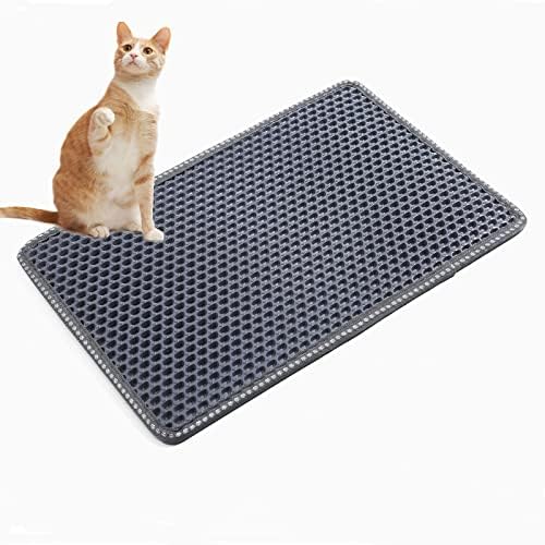 Tapete de areia de gato, tapete de trapagem de ninhada de gatinho, tapetes de dupla camada com design de arranhão