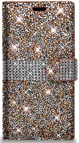 Caixa de carteira de strass pinycase Bling para Samsung Galaxy A71 Glitter Stand Sparkle Crystal Diamond