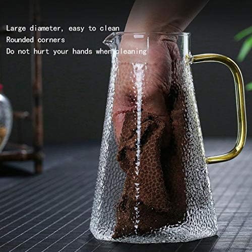 Arremessador de vidro arremessador chaleira de vidro de grande capacidade capa de bambu fria bebida