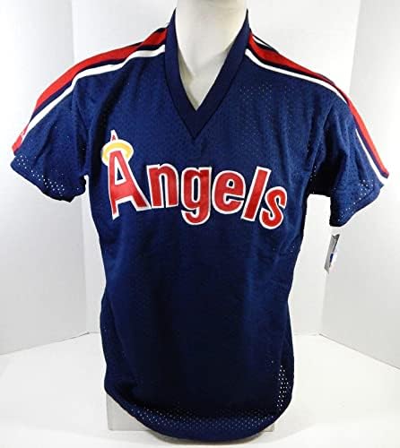 1983-90 California Angels Blank Game emitido Blue Jersey Batting Practice XL 705 - Jerseys MLB usada para jogo