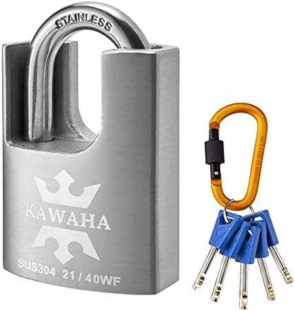 Kawaha 21/60-4p de alta segurança de aço inoxidável cadeado encoberto com chave para uso interno e externo,