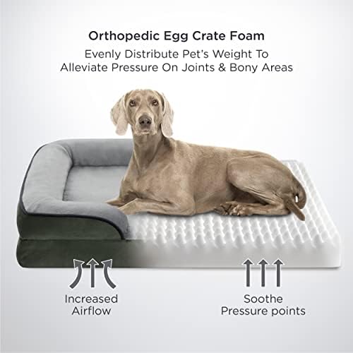 Bedsure Grande cama de cachorro ortopédica, camas de cachorro reforçando para cães grandes - sofá de espuma