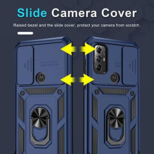 Motorola Moto G Play 2023 Case/Moto G Power 2022 Case, embutida na capa da lente da câmera deslizante+protetor