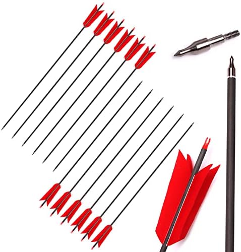 Elkrich Archery Carbon Arrows 31 polegadas Alvo Flu-Flu-FLU Spine 500 Arrows de caça com penas de peru 4pcs para
