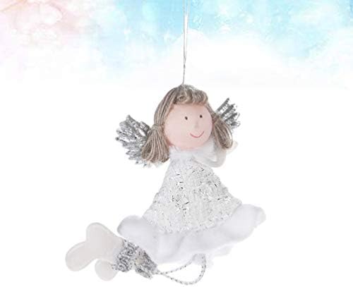 AMOSFUN YULE decoração de Natal Ornamento de Natal Decoração de árvore de Natal Doll Christmas Ornament White