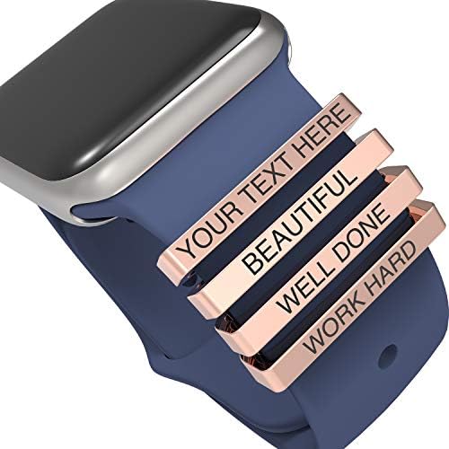 Callancity 4pcs/sets de relógios personalizados Charms de faixas decorativas de alças de anel compatível para bandas