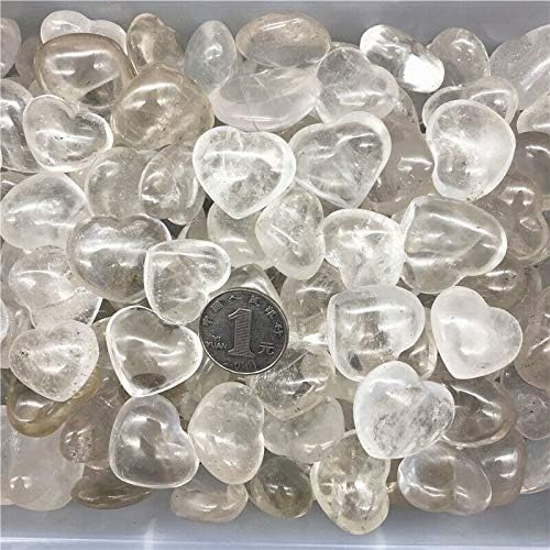 Qiaononai zd1226 2pcs natural quartzo de cristal em forma de coração cura de cura de cura de reiki de reiki