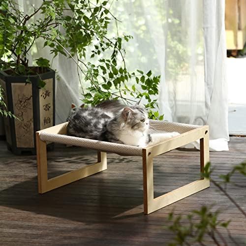 Fukumaru gato e cama de cachorro pequeno, penas de gatos de 21 x 16,5 polegadas para gatos internos, móveis para