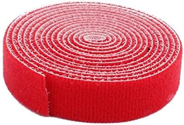 X-Dree 2cm Largura 2m de comprimento Red Cable reutiliza a tira de fita adesiva (Larghezza de 2 cm 2m Lunghi Cavi Rossi Riutilizzabili Fascette Retro-Retro Striscia Adesiva