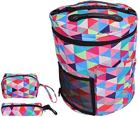 Bolsa de armazenamento de fios tecido oxford colorido com caixa de lápis para tricô da organização de fios