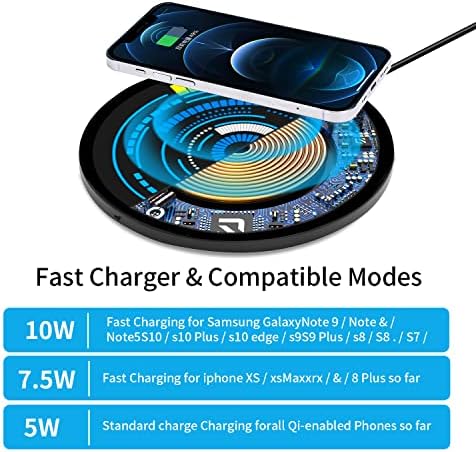 Carregador sem fio Magic Qi 15W Ponto de carregamento sem fio, compatível com o iPhone 12 11/11