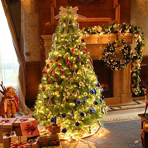 Topyl 6,8 pés de Natal iluminada Árvore de Natal, Árvore de abeto verde premium com LEDs de fibra