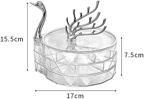 Caixa de joalheria decorativa de cisne eixo de rotação suave fácil de usar para acessórios para o quarto