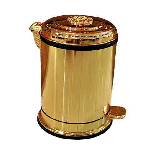 Zhaoleei Golden Pedal Metal Lix lata Lata de hotel de luxo Villa cozinha sala de estar banheiro