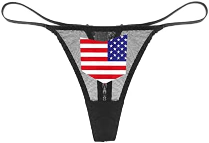 Controle roupas íntimas para mulheres bandeira nacional impressão sexy malha bordada calcinha