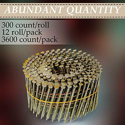 HOTOP 3600 Count Siding unhas, arame de 15 graus bobina colada anel de anel de aço inoxidável unhas, peças de
