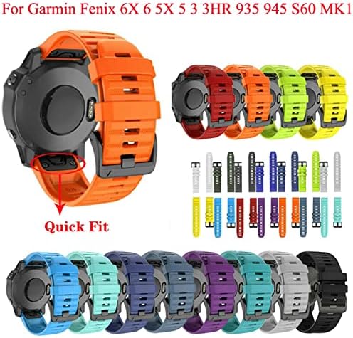 Otgkf 22 26mm Smart Watch Band tapas para Garmin Fenix ​​6 6x 6s 5x 5 5s 3 3hr Forerunner 935 945 Silicone Quick