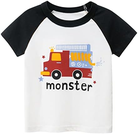 Crianças crianças meninas meninos carros imprimem manga curta Crewneck t camisetas tops tee roupas para