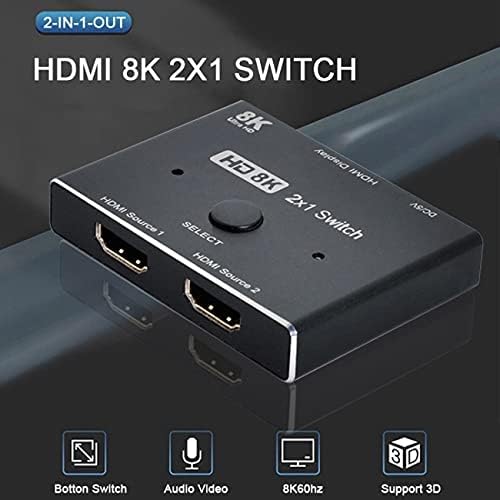 NFHK 8K@60HZ HDMI Compatível 2.1 Switch & 3 Cabos 2-in-1-Out Suporte ao hub HDCP SST 4K@60Hz
