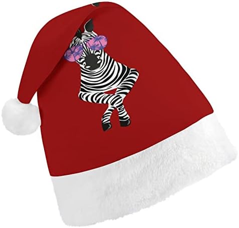 Chapéu legal de natal zebra macio macho de santa beanie engraçado para a festa festiva do ano novo de