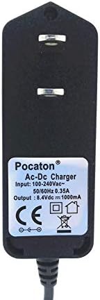 Pocaton Universal US Power AC DC 8.4V 1000MA para 18650 Bateria de íons de lítio LED LED Bicicleta Black