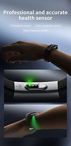 Pulseira esportiva de tela cheia de carregamento USB, IP68 Pressão arterial à prova d'água e monitoramento de freqüência