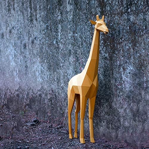 WLL-DP 3D Giraffe escultura de papel pré-cortada papel artesanato de papel geométrico de origami de origami ornamentos artesanais Modelo de papel animal decoração caseira decoração