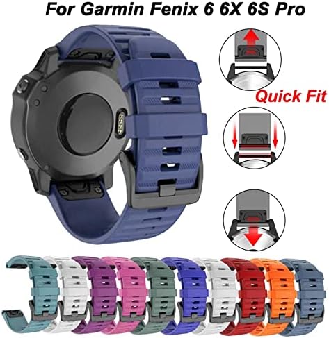 Hepup New 20 22 26mm Silicone Sport Silicone Watch Band Strap for Garmin Fenix ​​5x 6x Pro 5 6