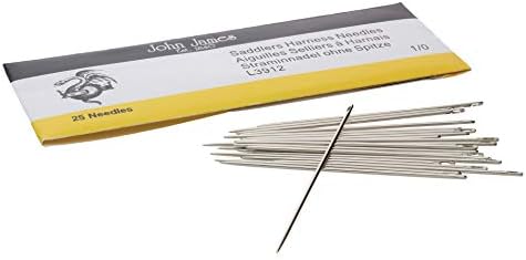 John James Saddlers agulhas de arreios, tamanho 18 1/0, 57,5 ​​mm de comprimento e 1,09 mm de diâmetro,