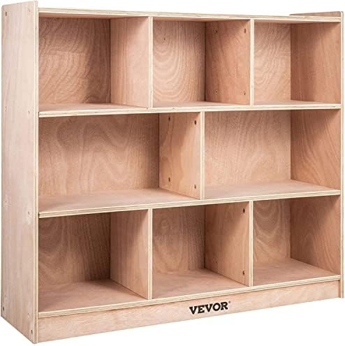Armário de armazenamento da sala de aula do HappyBuy, 36 ”de altura, cor de madeira e cubo de madeira de armazenamento