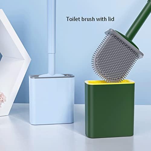 Larro Toçador de vaso sanitário pincel de silicone e conjunto de suporte ， escova de vaso sanitário para limpeza