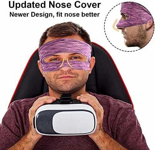 ABNAOK 5 PACK VR Máscara ocular, Banda de suor de VR respirável ajustável para Oculus Quest 2, HTC Vive,