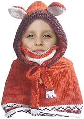 Bevogue Kids Crochet Knit Chaping e cachecol definido Lenço à prova de vento e boné de gorro para crianças