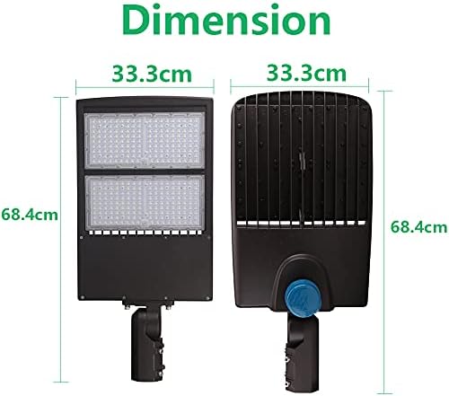 Luzes de estacionamento LED 300W OSTEK com fotocélula do anoitecer, luminária de área comercial ao ar