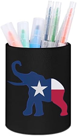 Texas Flag elefante elefante Pen Pen Portador Cup para organizador de mesa Cup de copo de escova de maquiagem para