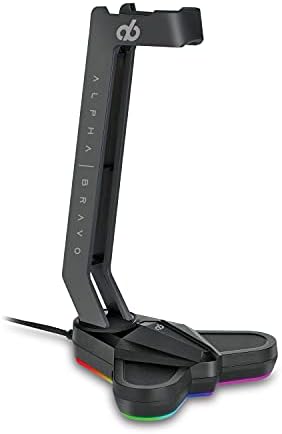 Veh alpha Bravo GA-1 USB Gaming Headset Stand | Iluminação iluminada | Base de borracha não deslizante
