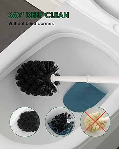 Escova e suporte do vaso sanitário, escova de higiene hrexer com suporte ventilado para banheiro, escova