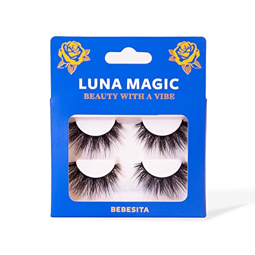 Luna Magic Bebesita Faux Mink Wispy Lashes, reutilizáveis, 3 pacote