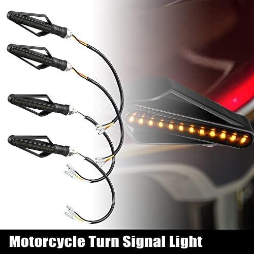 Motoforti 4pcs motocicleta que flui luz de giro Luzes brancas de âmbar 12V para scooter de motocicleta LED Habitação