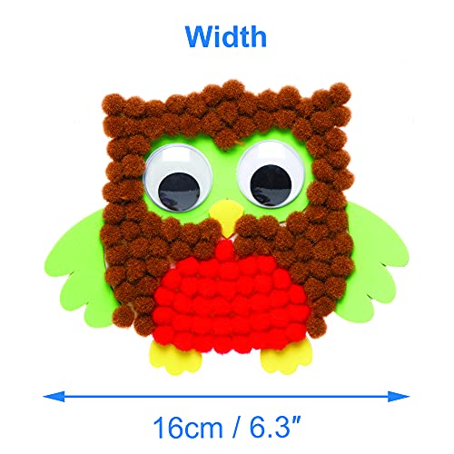 Baker Ross Fe643 Owl Pom Pom Kits - pacote de 5, Pom Pom Crafts for Children para fazer, decorar e exibir, atividades