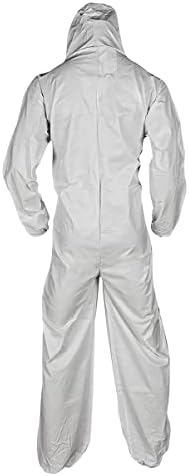 Kleenguard A35 Coverlls descartáveis, proteção de líquidos e partículas, capuz, branco, 15 roupas/caixa