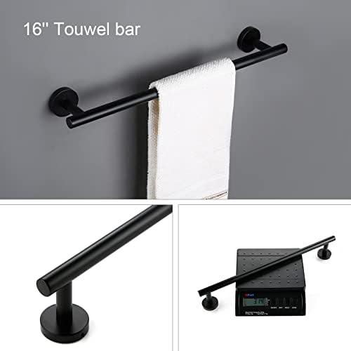 Acessórios de hardware de banheiro de 4 peças de 4 peças Conjunto de toalhas pretas foscas Conjunto de
