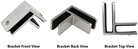 Grampo de suporte de aço inoxidável de vidro a vidro, suporte, suporte, reforço para 1/2 e 3/8 de vidro,